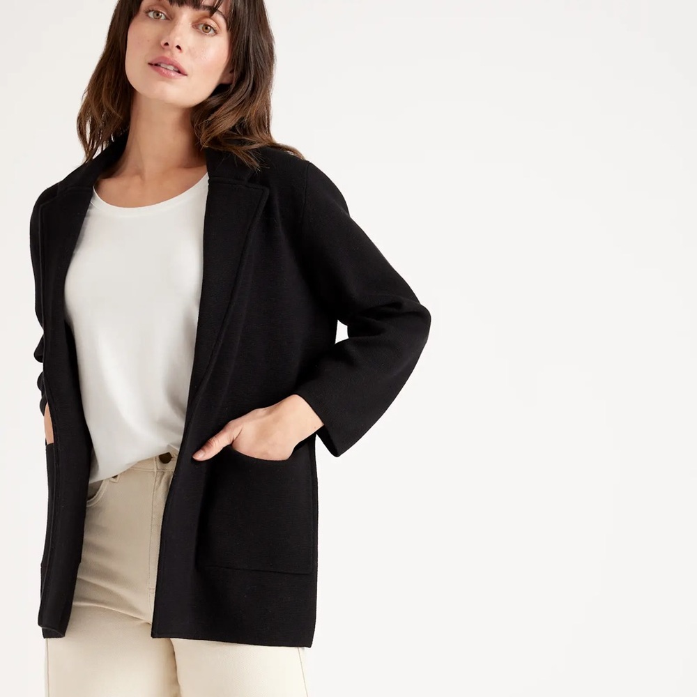 Quince Black Knit Blazer